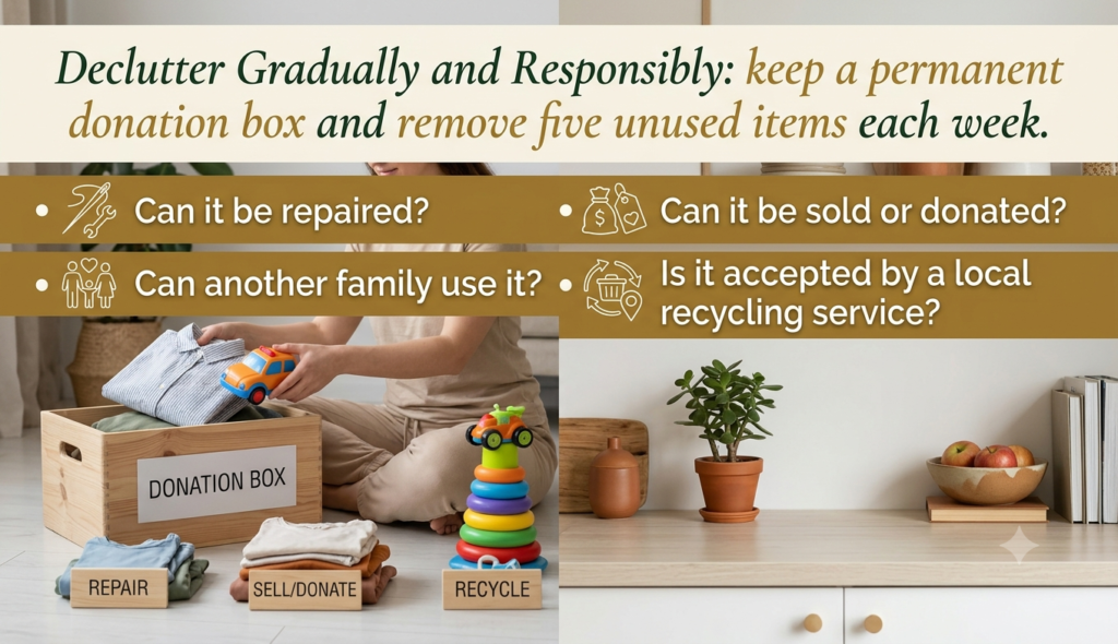 Declutter Gradually and Responsibly